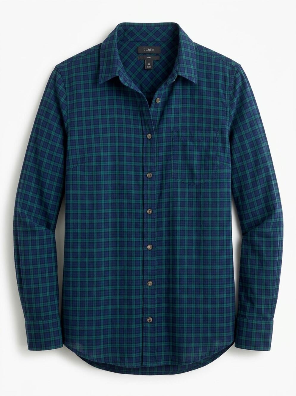J.Crew Collared Lightweight Stretch Plaid Button-Up Shirt Women Size 12